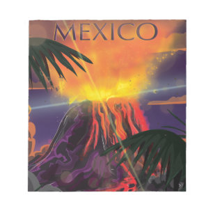 Mexico Vulkandreigingsposter Notitieblok