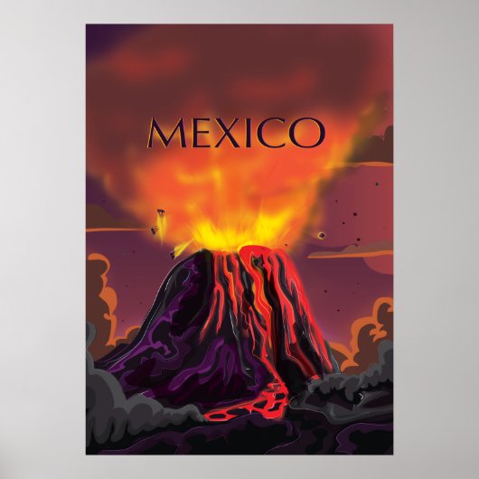 Mexico Vulkandreigingsposter Poster (Voorkant)