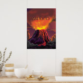 Mexico Vulkandreigingsposter Poster (Keuken)