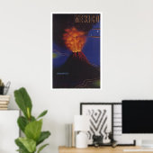Mexico Vulkane Paricutin Reisposter - Ingelijst Poster (Thuiskantoor)