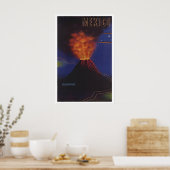 Mexico Vulkane Paricutin Reisposter - Ingelijst Poster (Keuken)