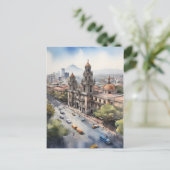 Mexico waterverf kunst briefkaart (Staand voorkant)
