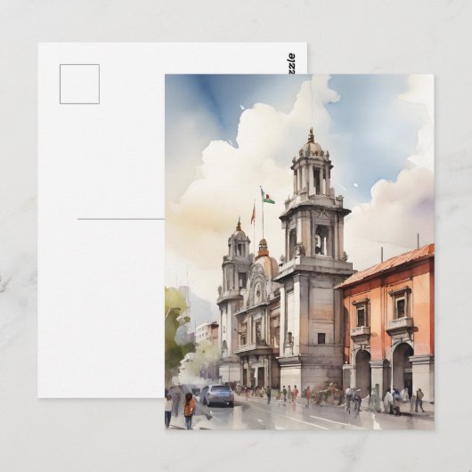 Mexico waterverf kunst briefkaart (Voorkant / Achterkant)
