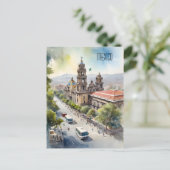 Mexico waterverf kunst briefkaart (Staand voorkant)