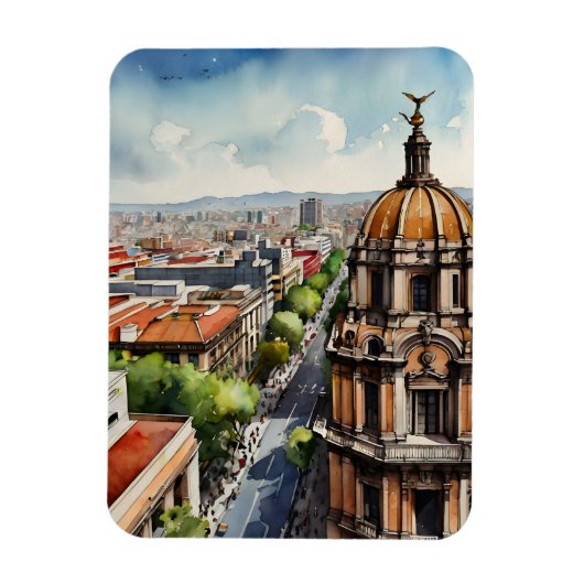 Mexico waterverf kunst magneet (Verticaal)