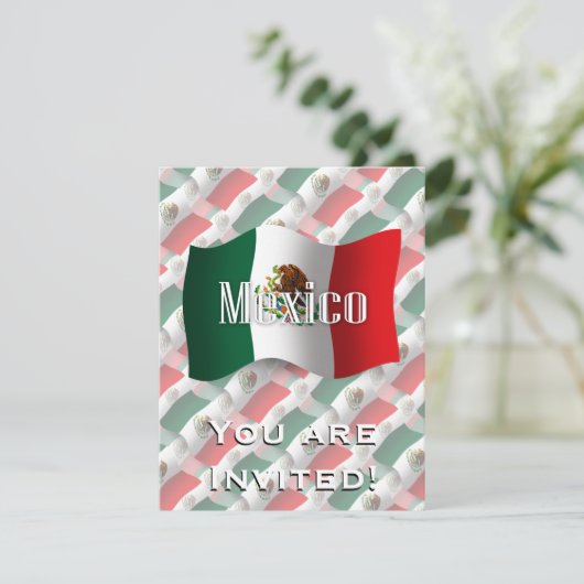 Mexico Waving Flag Kaart (Staand voorkant)