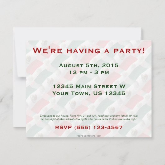 Mexico Waving Flag Kaart (Achterkant)