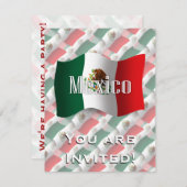 Mexico Waving Flag Kaart (Voorkant / Achterkant)