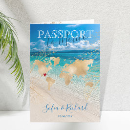 Mexico Wedding Destination Passport Wereldkaart IV