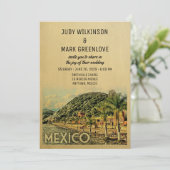 Mexico Wedding Vintage Midden-eeuwse Uitnodiging t (Staand voorkant)