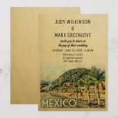 Mexico Wedding Vintage Midden-eeuwse Uitnodiging t (Voorkant / Achterkant)