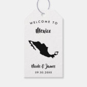 Mexico Wedding Welcome Bag Labels, Map Cadeaulabel (Voorkant)