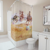 Mexico - Westerne kunst door Charles M Russell Douchegordijn (In situ)