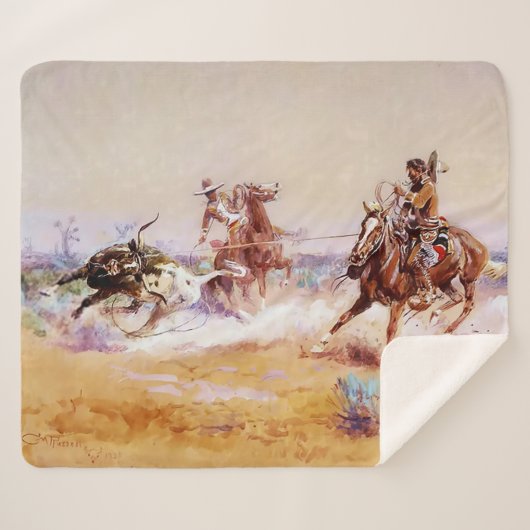 Mexico - Westerne kunst door Charles M Russell Sherpa Deken (Voorkant (horizontaal))