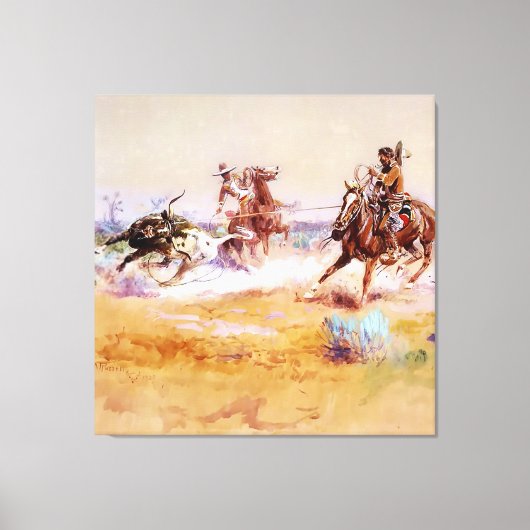 Mexico - Westerse Kunst door Charles M Russell Canvas Afdruk (Voorkant)