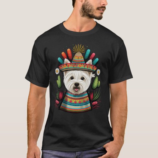 Mexico Westie Sombrero Mexican West Highland White T-shirt (Voorkant)