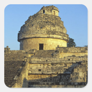 Mexico, Yucatan. Caracol: astronomisch Vierkante Sticker
