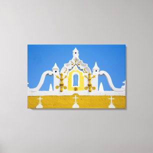 Mexico, Yucatan, Izamal. Het franciscaner klooster Canvas Afdruk