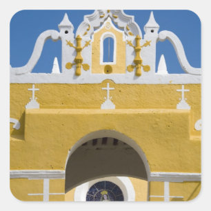 Mexico, Yucatan, Izamal. Het franciscaner klooster Vierkante Sticker