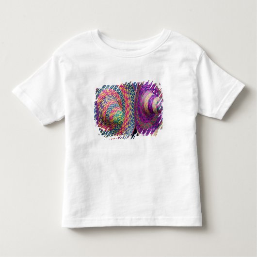 Mexico, Yucatan, Merida, traditionele geweven Kinder Shirts (Voorkant)