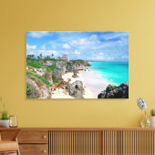 Mexico, Yucatan, schiereiland, Tulum-ruïnes, Mayan Canvas Afdruk (Insitu (Woonkamer))
