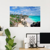 Mexico, Yucatan, schiereiland, Tulum-ruïnes, Mayan Poster (Thuiskantoor)