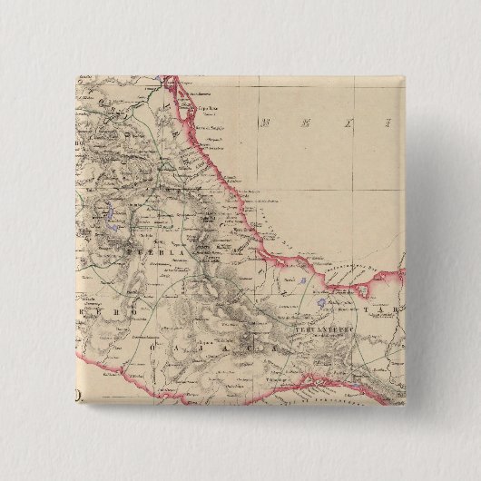 Mexico Zuidelijke Staten Vierkante Button 5,1 Cm (Voorkant)