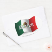 Mexico zwaaiende vlag ovale sticker (Envelop)