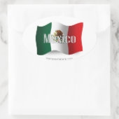 Mexico zwaaiende vlag ovale sticker (Tas)