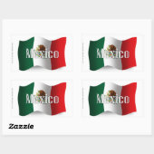 Mexico zwaaiende vlag rechthoekige sticker (Vel)