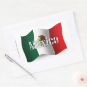 Mexico zwaaiende vlag rechthoekige sticker (Envelop)