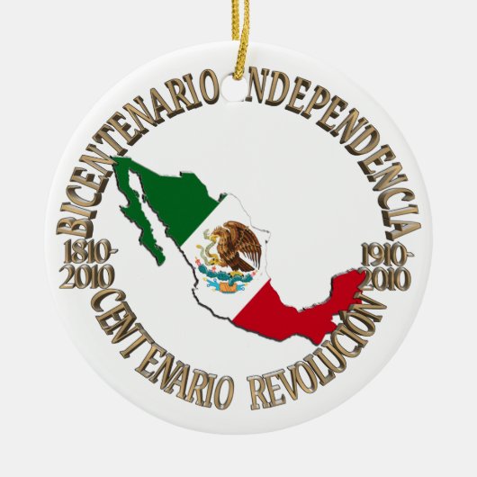 Mexico's tweehonderdjarige verjaardag keramisch ornament (Voorkant)