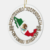 Mexico's tweehonderdjarige verjaardag keramisch ornament (Links)