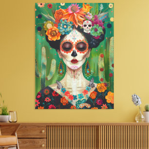 Mexina esthetische suiker schedel canvas afdruk