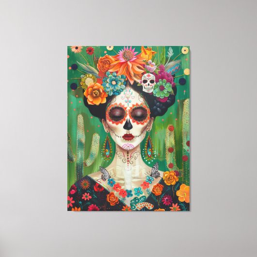 Mexina esthetische suiker schedel canvas afdruk (Voorkant)