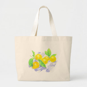 Meyer citroenen op keukendoek grote tote bag