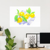 Meyer-citroenen voor keukenhanddoek poster (Thuiskantoor)