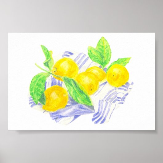 Meyer-citroenen voor keukenhanddoek poster (Voorkant)