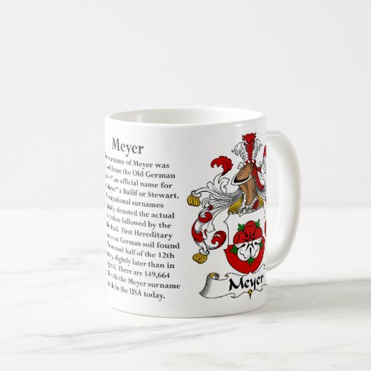 Meyer Family Coat of Arms Mok (Voorkant rechts)