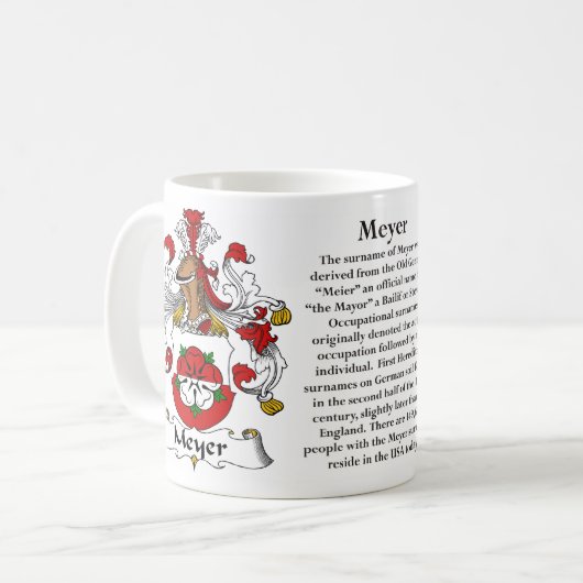 Meyer Family Coat of Arms Mok (Voorkant links)