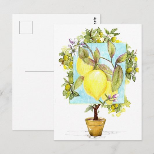 Meyer Lemon Tree Citrus Fruit Garden Briefkaart (Voorkant / Achterkant)