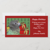 Meyers Parrot Animal Christmas Holiday Kaart (Voorkant)