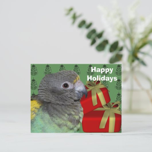 Meyers Parrot kerstfeestdag Briefkaart (Staand voorkant)