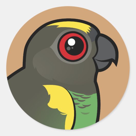 Meyer's Parrot Ronde Sticker (Voorkant)