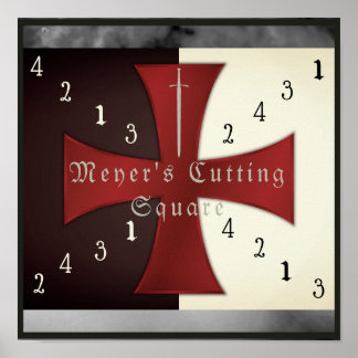 Meyer's snijplein - Templar Cross Poster