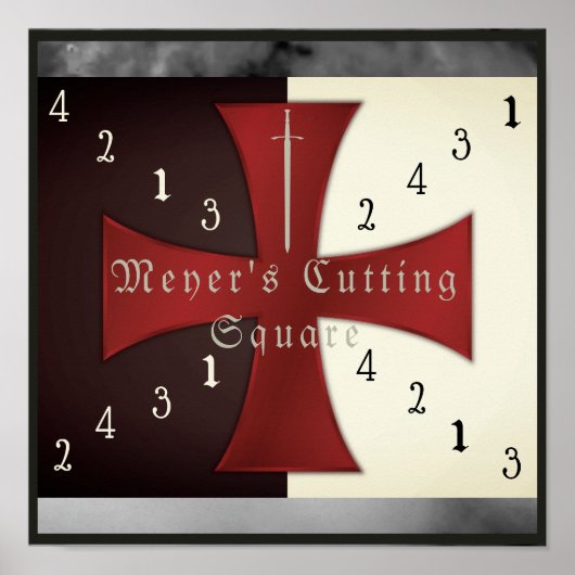 Meyer's snijplein - Templar Cross Poster (Voorkant)