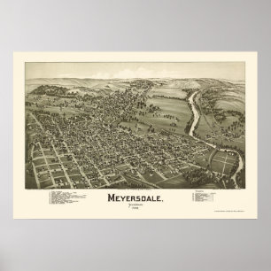 Meyersdale, PA Panoramische Kaart - 1900 Poster