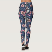 Mezen in de wilde roos in roze en blauw leggings (Achterkant)