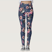 Mezen in de wilde roos in roze en blauw leggings (Voorkant)
