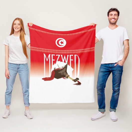 Mezwed - tunesische doedelpijpen fleece deken (In situ)